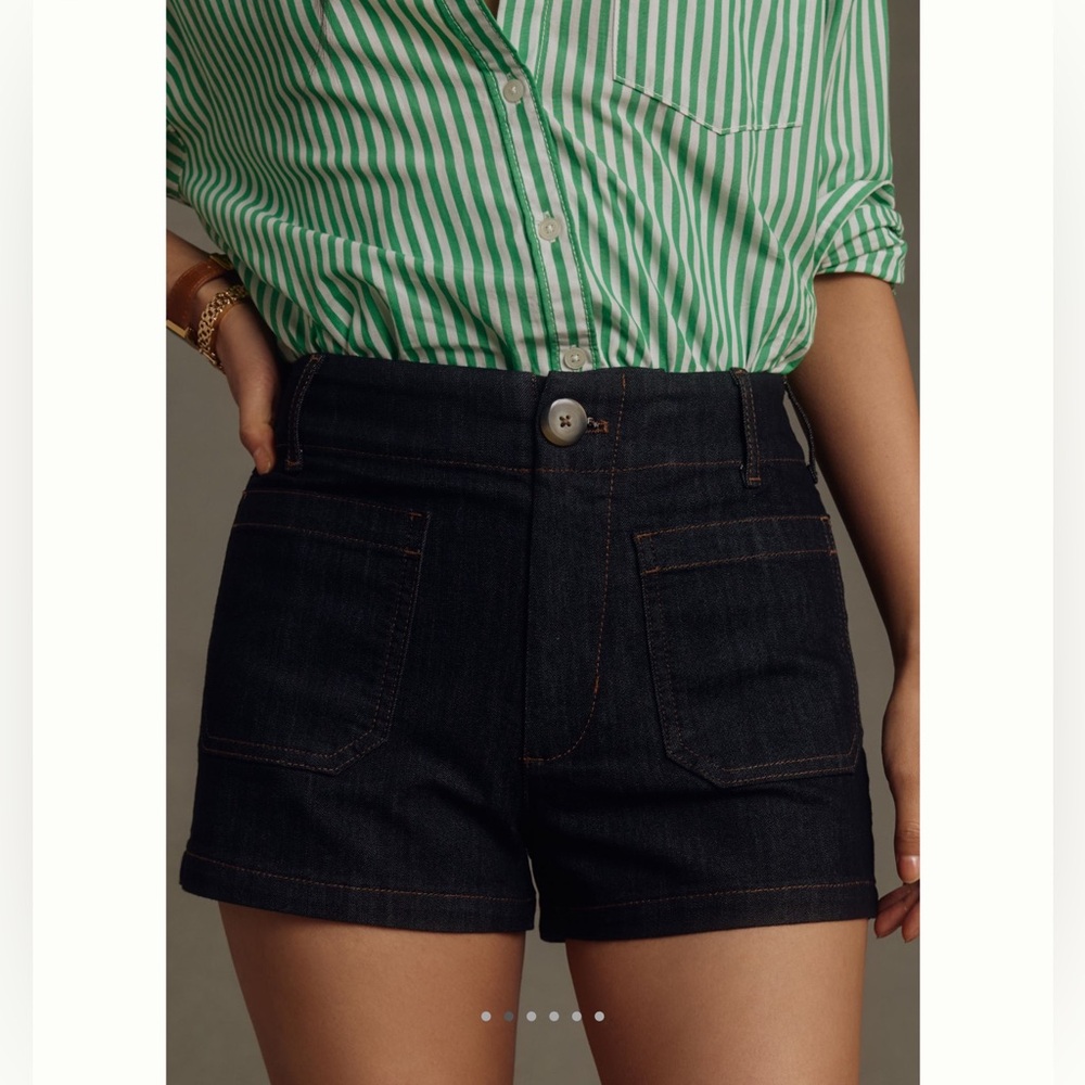 Anthropologie Colette Jean Shorts Maeve New 31 Dark Blue Denim